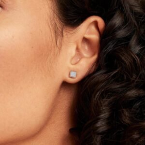Everyday diamond studs – square on body look of square shaped diamond studs