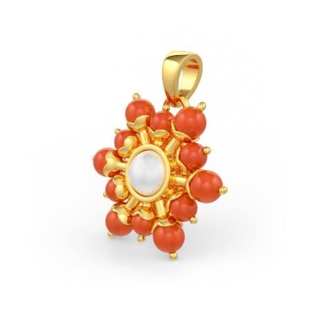 SPD-32467 (1) Coral Pearl Earrings