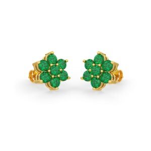 Green Petals Emerald Earrings