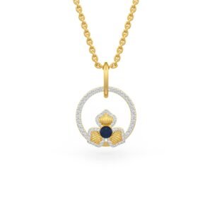 Womens Diamond Sapphire Pendant