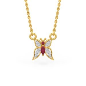Ruby Diamond Butterfly Pendant