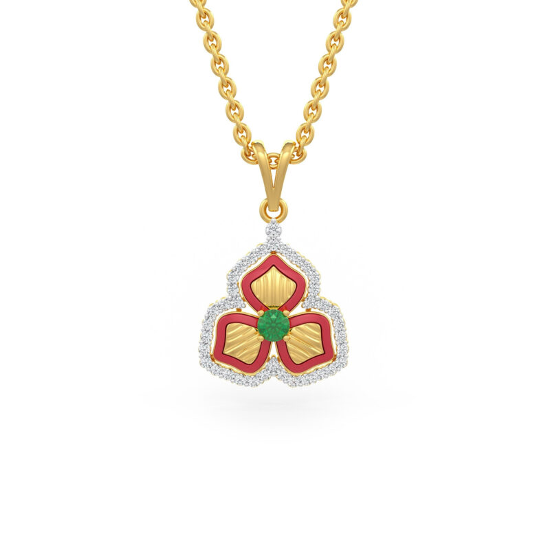 Diamond Flower Pendant