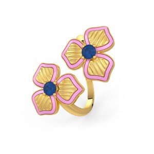 Blooming Tales Ring with Sapphire Stud