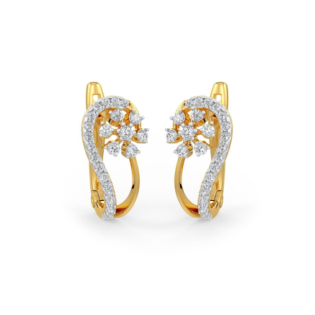 Curvy Hoops Diamond Earrings