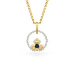 Womens Diamond Sapphire Pendant
