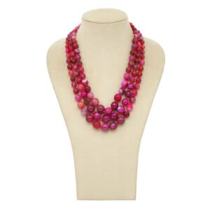 Pink Agate Double Line Necklace