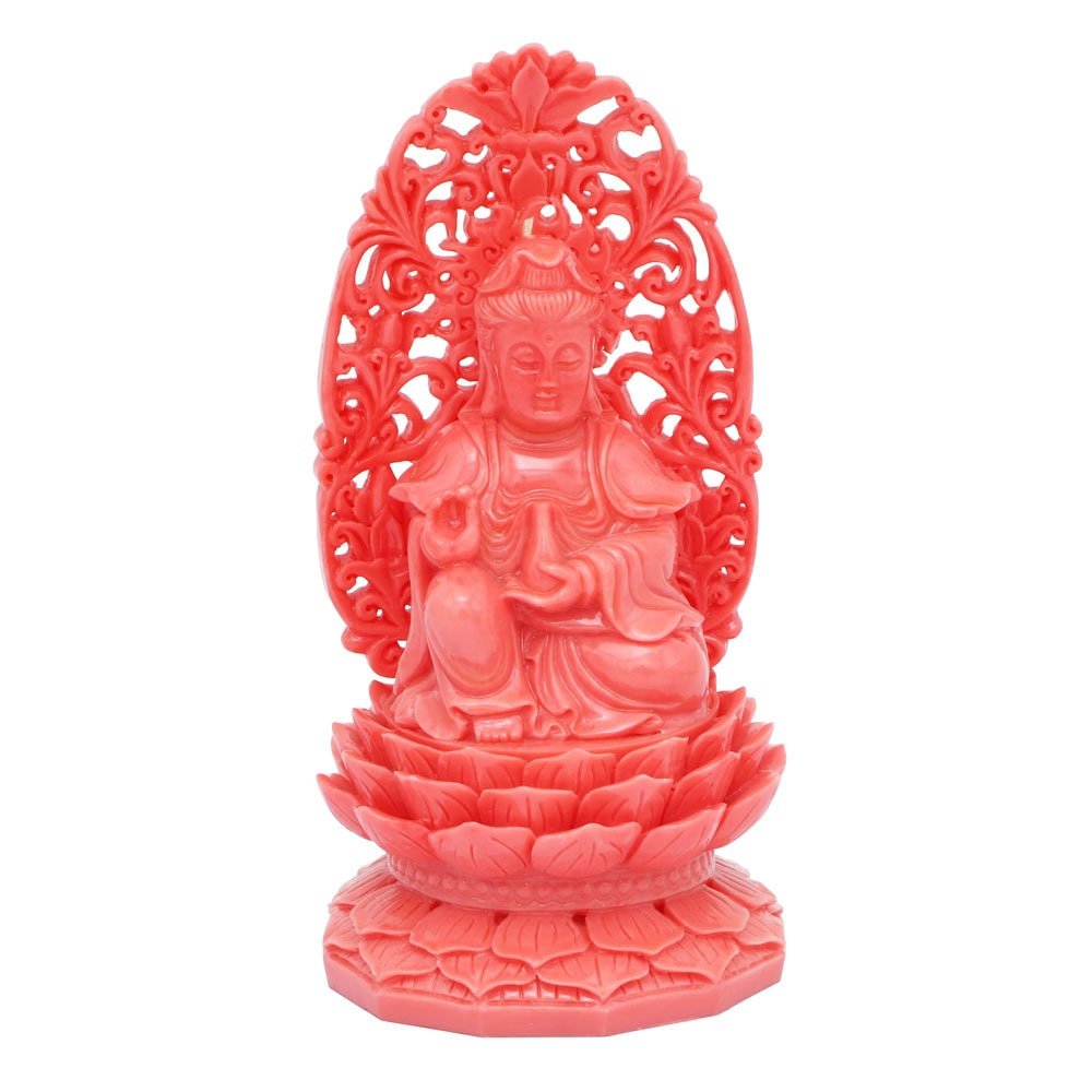 Red Resin Lord Buddha Idol