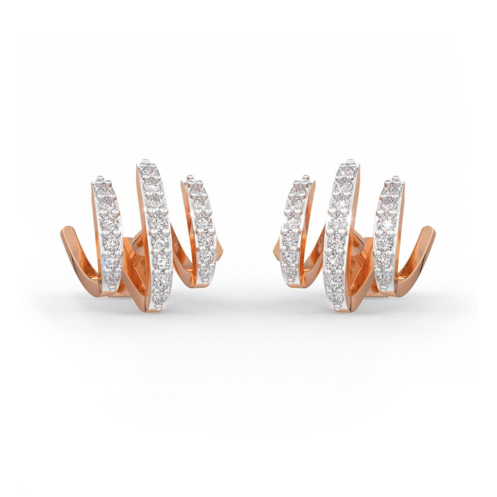 Twist Diamond Stud Earrings