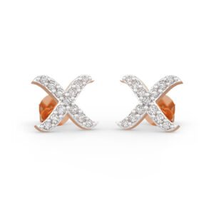 Cross Diamond Stud Earrings