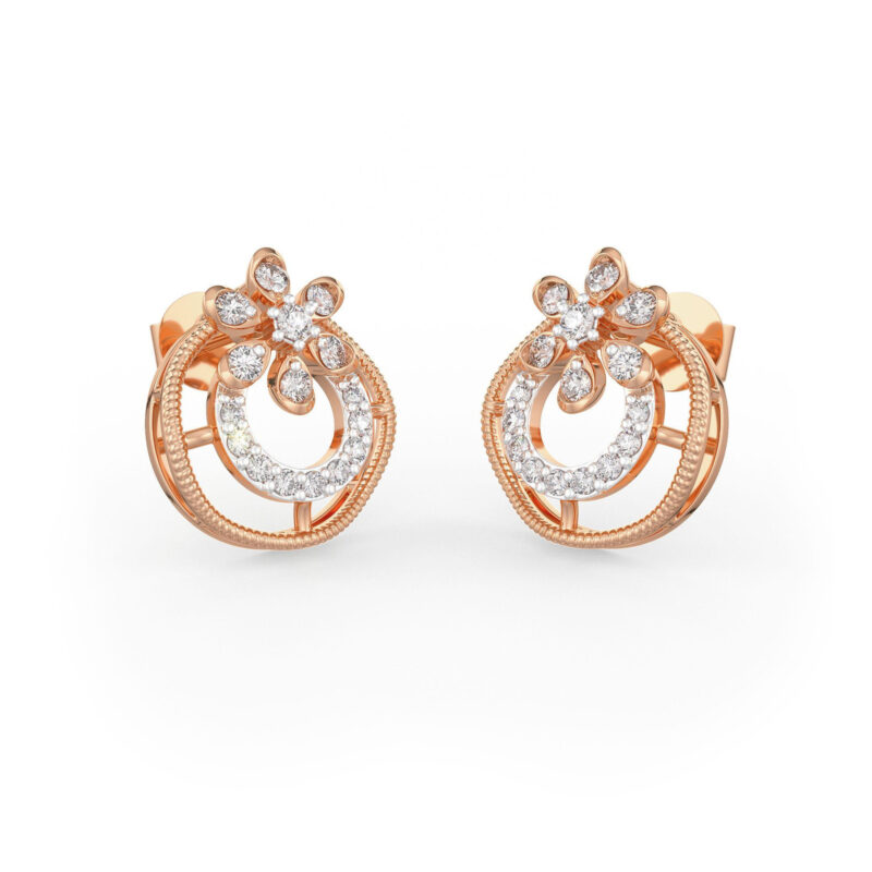 Bloomy Diamond Stud Earrings