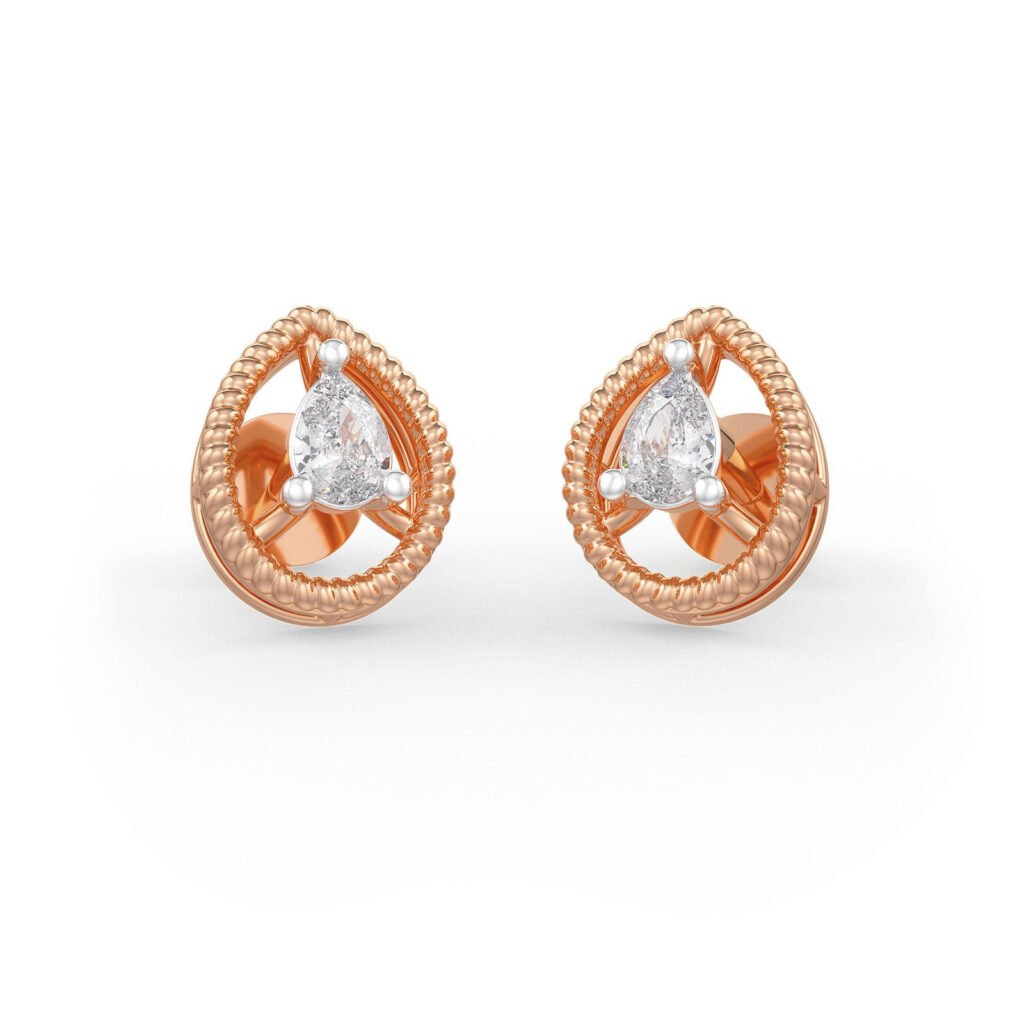 Pink Pear Diamond Earrings