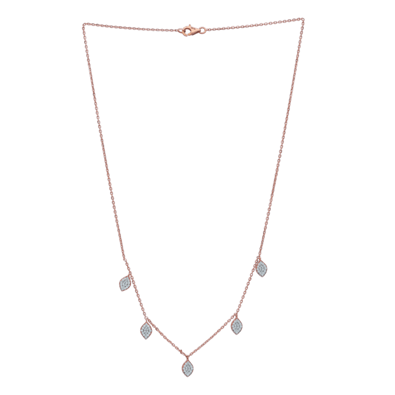 Floral Leaf Diamond Pendant Set