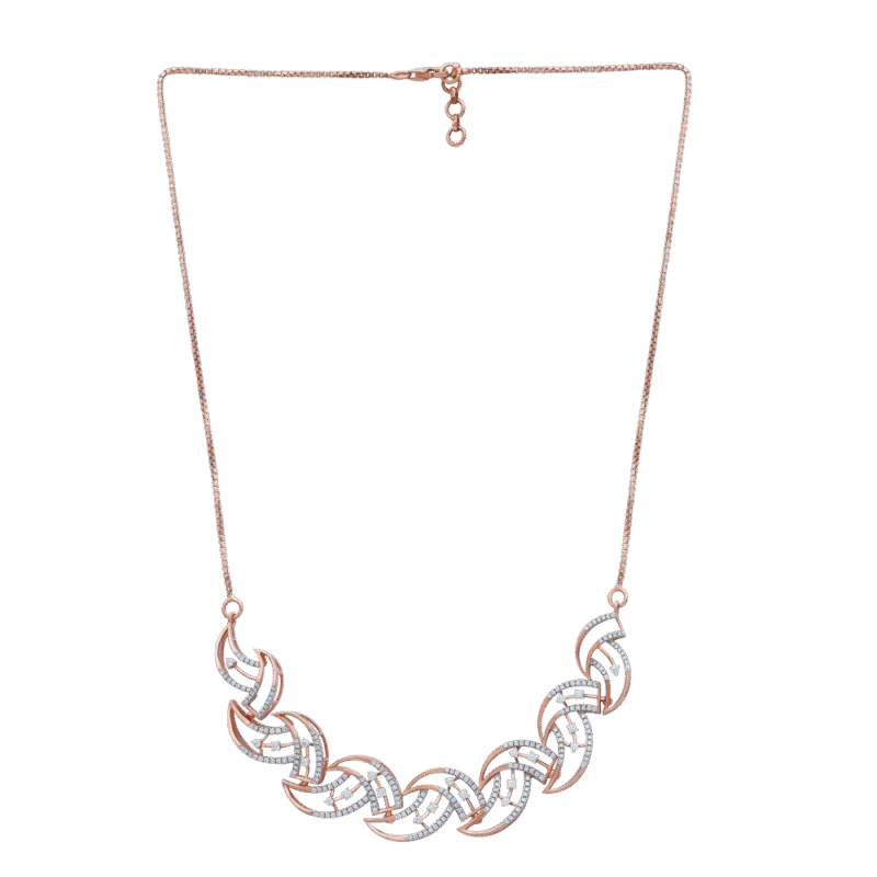 Elliee Wave Diamond Necklace