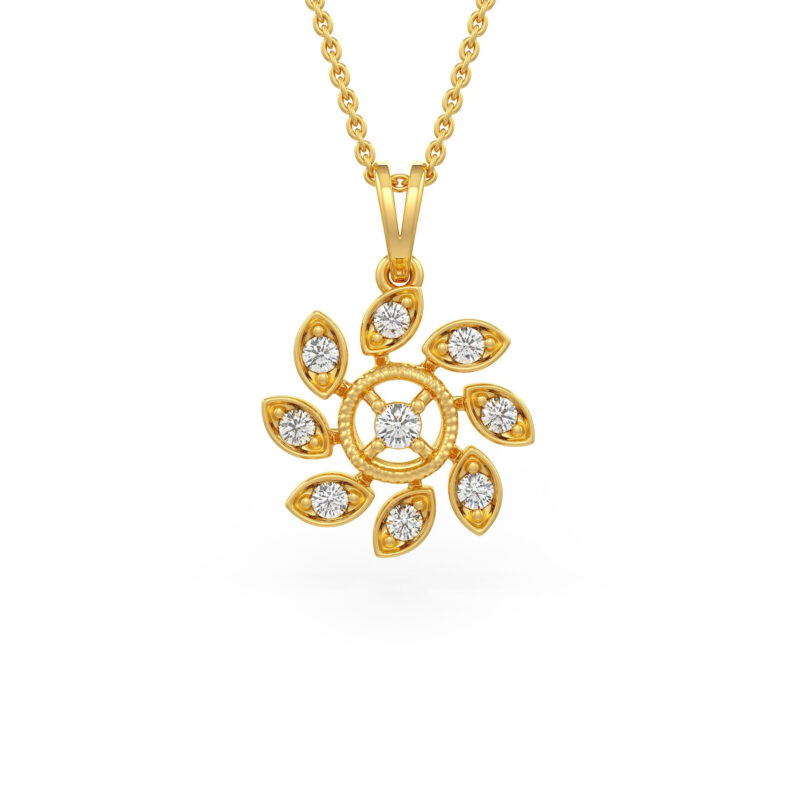 Floral Grace Diamond Pendant