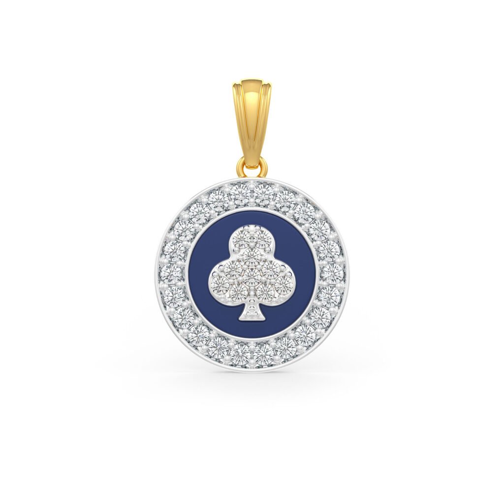 Clover Club Gold Diamond Pendant in 18kt Gold