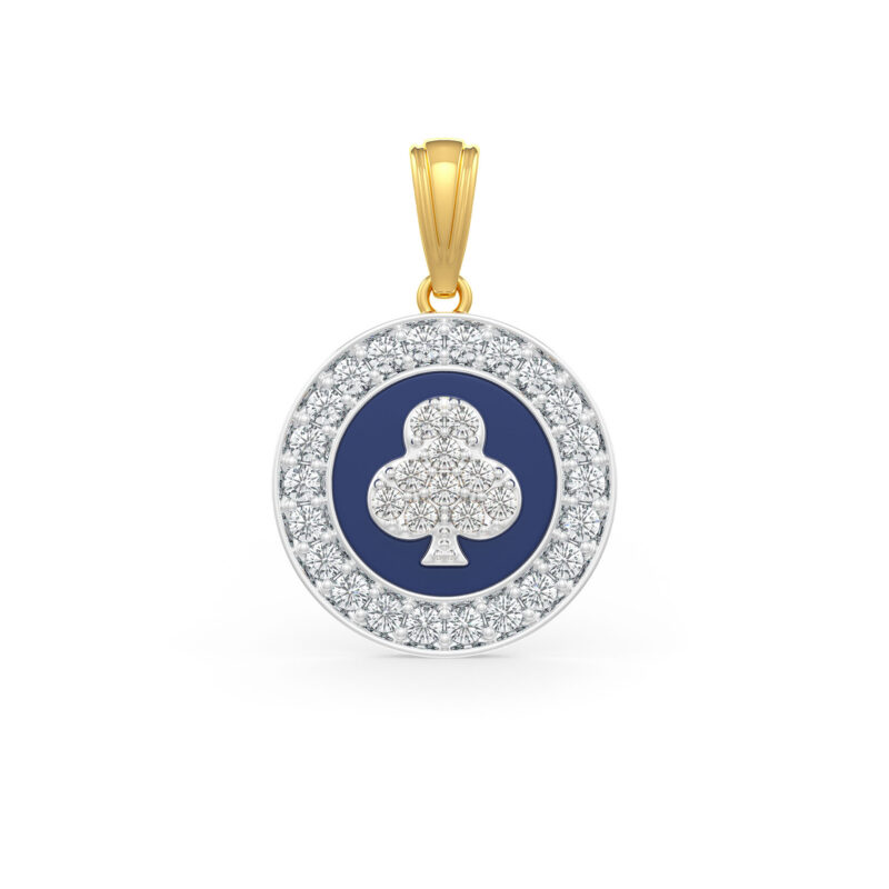 Clover Club Gold Diamond Pendant in 18kt Gold