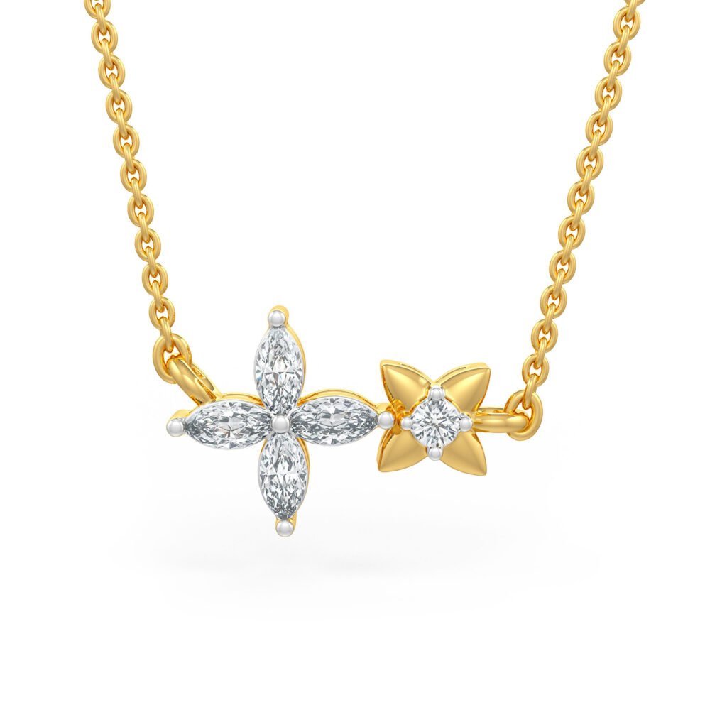 Floral & Star Diamond Pendant