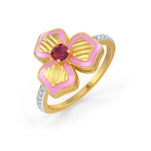 Ruby studded Diamond Ring