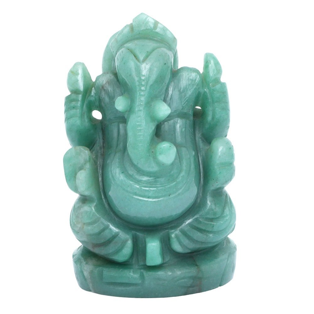 Natural Green Aventurine Ganesha Idol