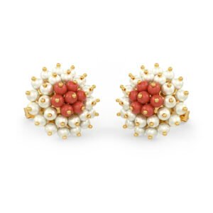 Red Lotus Cluster Earrings