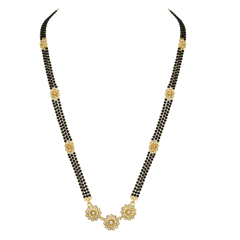 Pearl Blossom Long Mangalsutra (Without Pendant)